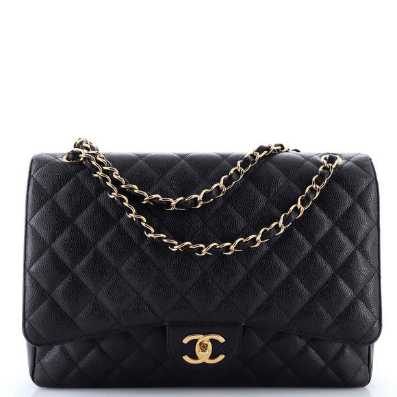 Chanel Maxi Classic Double Flap Bag Quilted Caviar - Picture 1 of 6